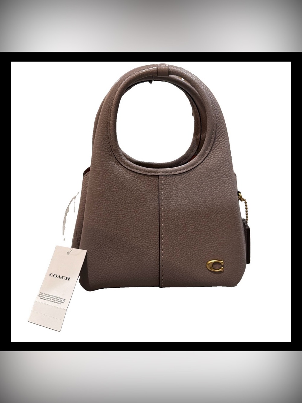 Coach Lana 19 Mini Brass/Ash Pebble Leather Crossbody Bag NWT